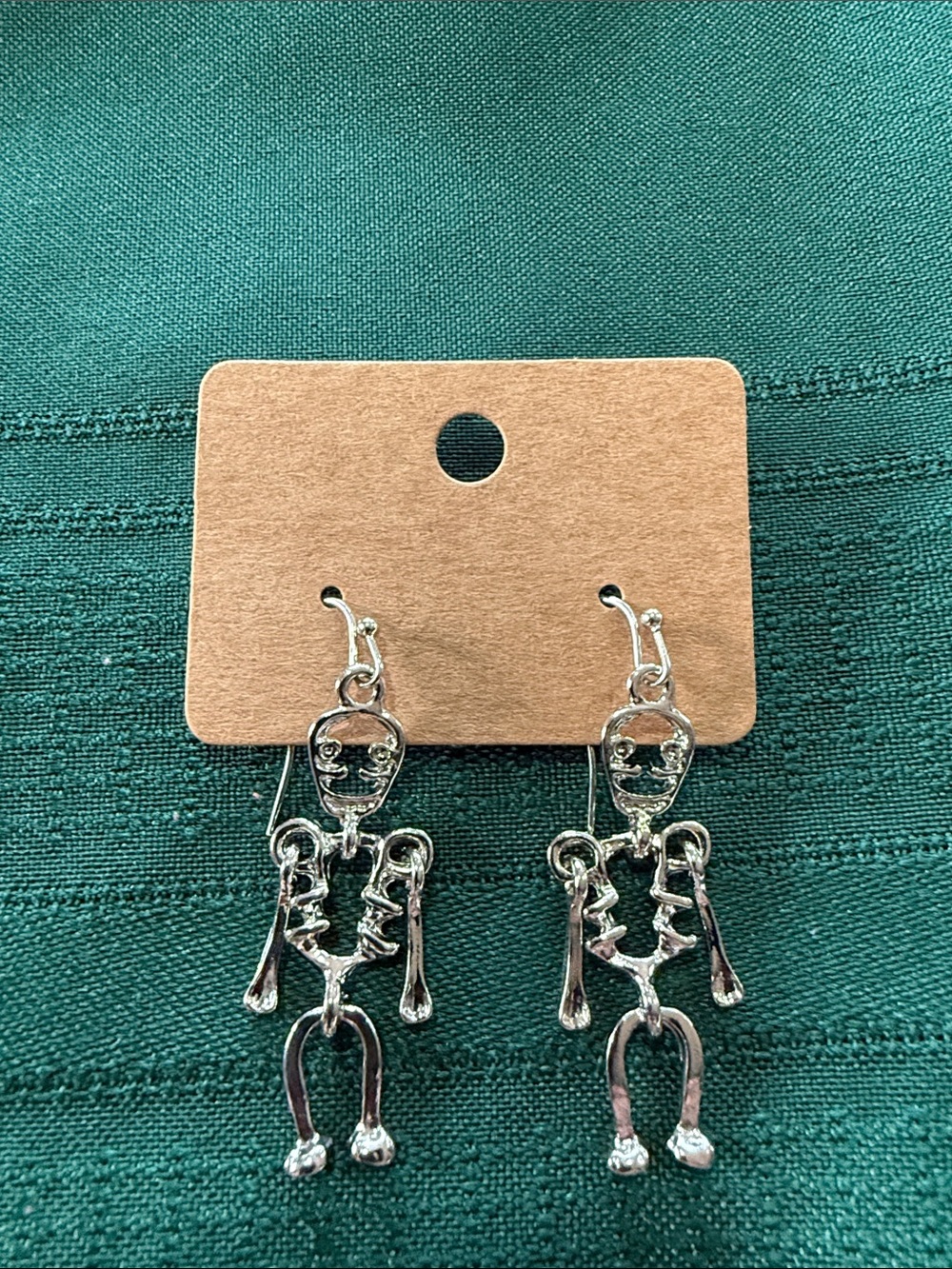 Silver Skeleton Dangle Earrings